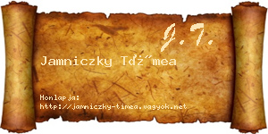 Jamniczky Tímea névjegykártya